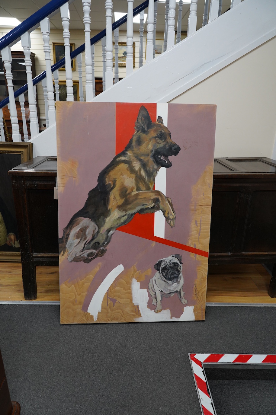 Zachary Walsh (Contemporary), oil on board, studies of a dogs, signed, 122 x 84cm. Condition - good